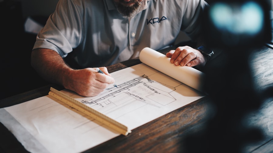 Architectural blueprints for building approval